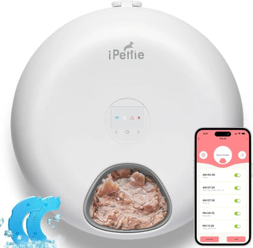 WiFi 6 Smart Cat & Small Dog Feeder with App Control, Wet & Dry Food, Ice Packs