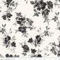 Wide Back Ink & Ivory Large Floral Ivory Cotton Wideback Fabric per yard