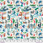 Wild Birds Bright Cotton 44"/45" Fabric Per Yard