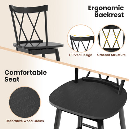 Set of 2 Windsor Bar Stool with Ergonomic Backrest and Footrests