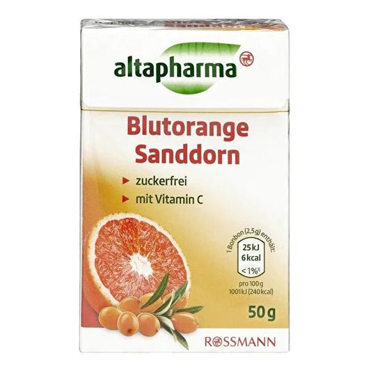 Altapharma Sugar-Free Blood Orange Candy - Low-Calorie, Vitamin C Enriched Treats