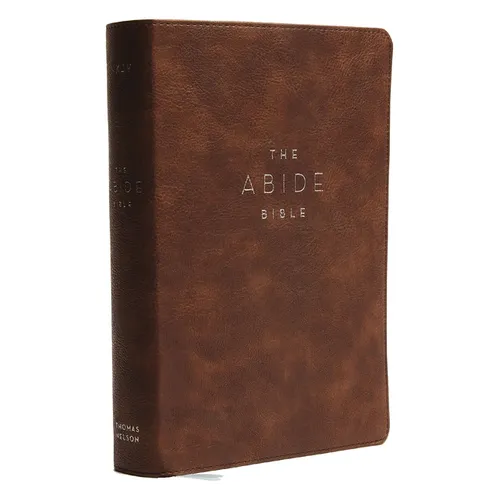 NKJV, Abide Bible, Leathersoft, Brown, Red Letter Edition, Comfort Print: Holy Bible, New King James Version - Imitation Leather