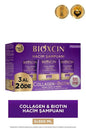 Bioxcin Volumizing Shampoo with Collagen & Biotin - 3x300ml - Nourishes & Thickens Hair
