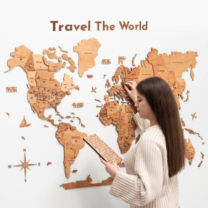 Wooden Map Quote Sign - Oak