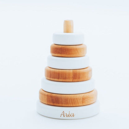 Wood & White Ring Stacker