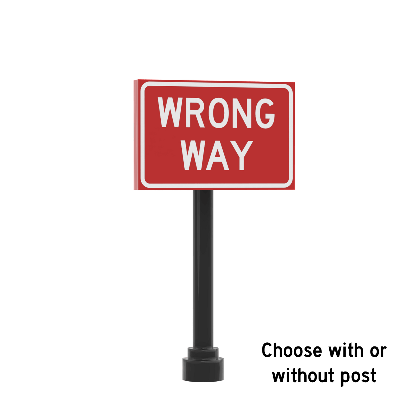 Wrong Way Street Sign - Custom Printed 2x3 Tile - Made Using LEGO® Parts