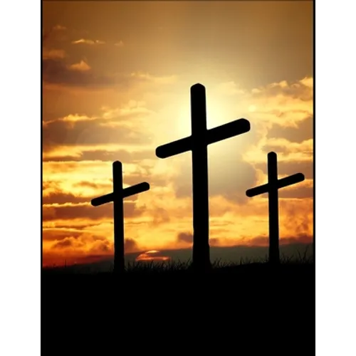 The Cross Christian Inspirational Notebook: 100 Pages 8.5" X 11" Wide Ruled Line Paper - Paperback