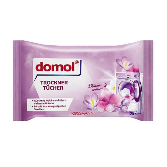 Domol Dryer Sheets with Fresh Floral Scent - Softens Clothes & Reduces Static Cling
