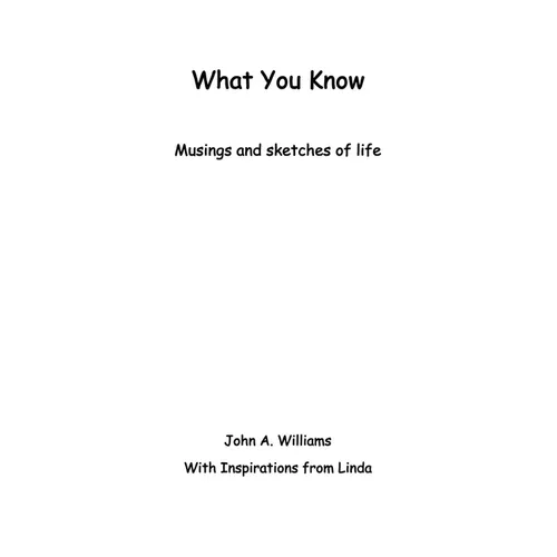 What You Know: Musings and Sketches of Life - Paperback
