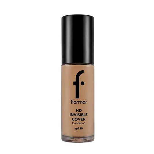 Flormar Invisible Cover HD Foundation Makeup - Natural Finish, SPF30 Sun Protection, Long-Lasting Wear