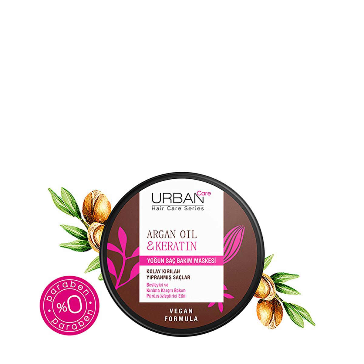 Urban Care Argan Oil & Keratin Hair Care Mask - 7.79 fl oz - Vegan, Paraben-Free Hair Repair Treatment