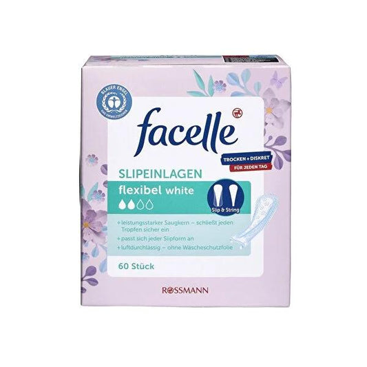 Facelle Daily Panty Liners String Slip - Super Thin, Breathable, Odor Control - 60 Count for Feminine Freshness