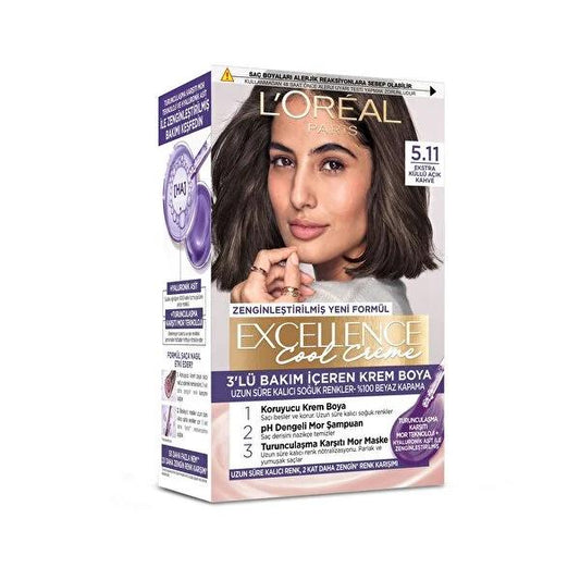 L'Oréal Paris Excellence Cool Creme Hair Dye - 100% Gray Coverage, Ash Blonde Shade