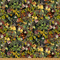 Black Floral Mousing Around 43"/44" Fabric Per Yard