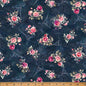 Bonjour Belle Deep Blue 43"/44" Fabric Per Yard