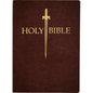 KJV Sword Bible, Large Print, Dark Mahogany Genuine Leather, Thumb Index: (Red Letter, Premium Cowhide, Brown, 1611 Version) - Leather