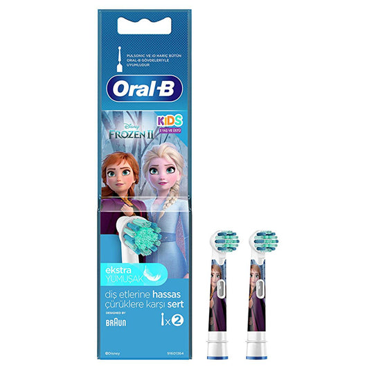 Oral-B Kids Electric Toothbrush Replacement Heads - Frozen 2 Theme, Gentle on Gums, Compatible with Oral-B Kids +3 Electric Toothbrushes