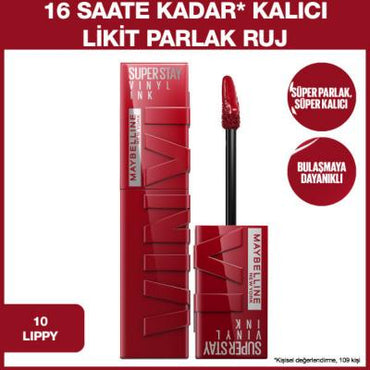 Maybelline New York Super Stay Vinyl Ink Long-Lasting Liquid Lipstick - 16 Hour Wear, Non-Sticky, Easy Application