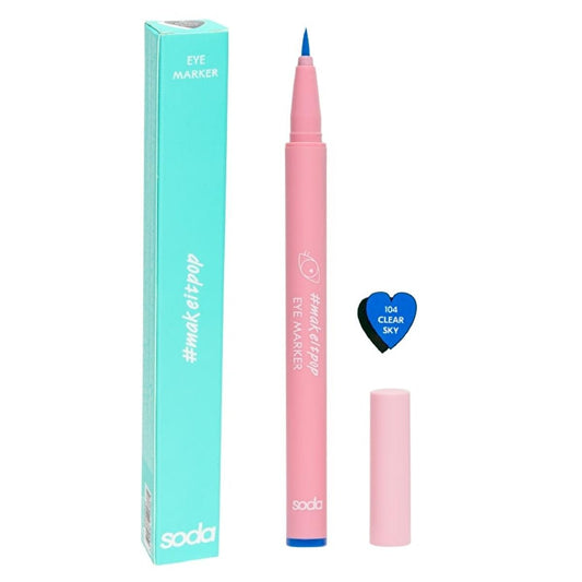 Soda Eye Marker Eyeliner 104 Clear Sky - Precise, Long-Lasting, Waterproof Eyeliner for Vibrant Eye Look