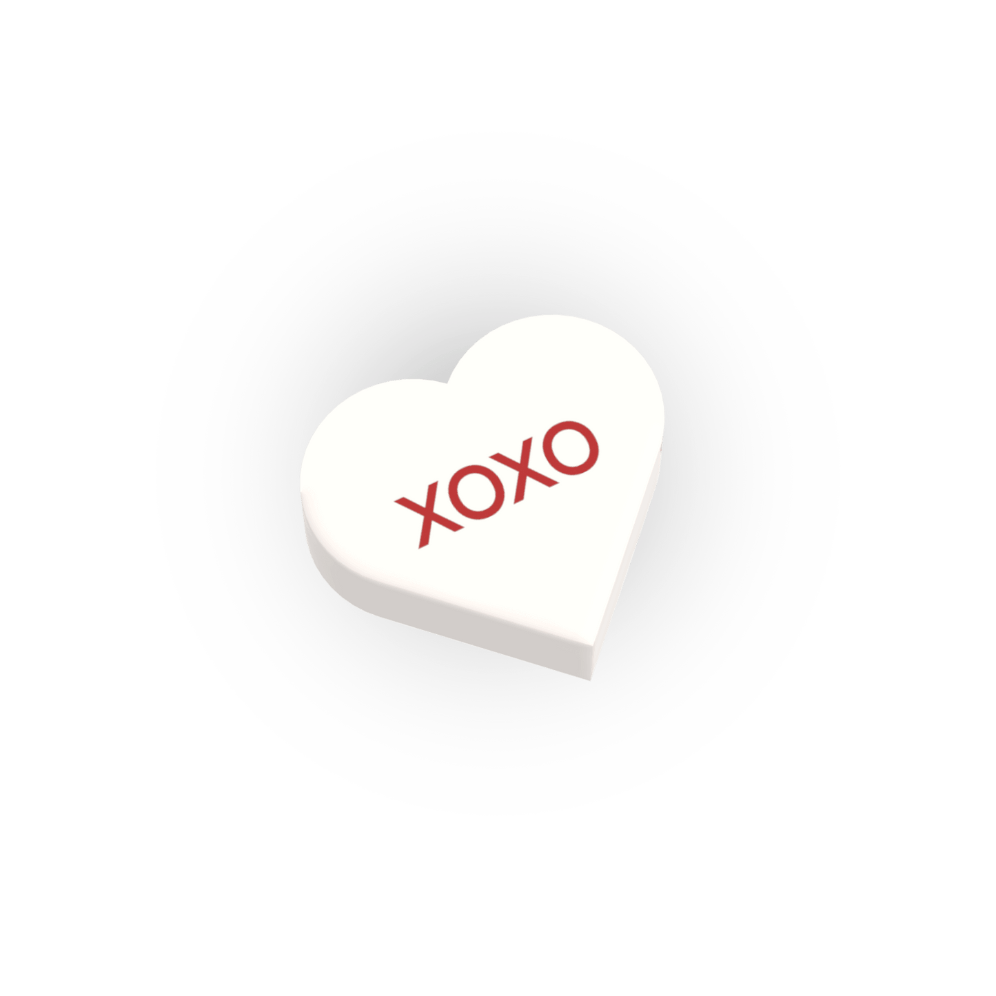 "XOXO" Conversation Candy Heart - Custom Printed 1x1 tile - Made Using a LEGO® Part