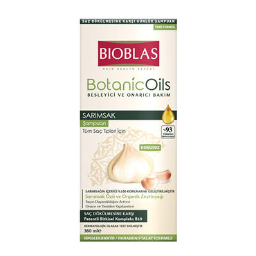 Bioblas Botanic Oils Garlic Shampoo - Nourishing, Paraben-Free, Organic Hair Care for Hair Loss - 12.18 fl oz