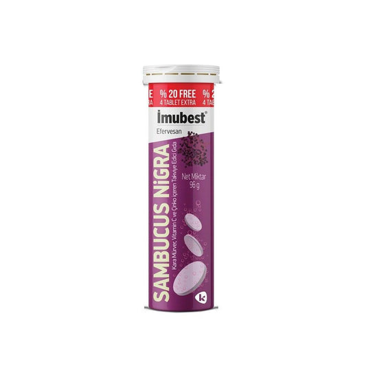 _mubest Effervescent Dietary Supplement - 24 Tablets with Black Elder Extract, Vitamin C & Zinc