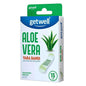 Getwell Aloe Vera Adhesive Bandages - Water Resistant, Breathable Wound Care for Minor Cuts & Scrapes (15 Count)