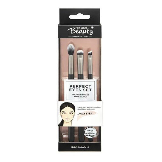 For Your Beauty Eye Makeup Set - Vegan, 3-Piece Professional Set for Foxy Eyes & Cat Eye Effect