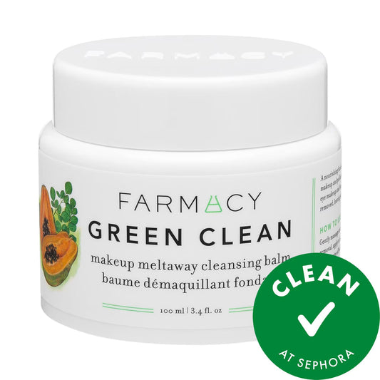 Farmacy Green Clean Makeup Removing Cleansing Balm - Effective Vegan Makeup Remover & Cleanser for Dry, Dull Skin