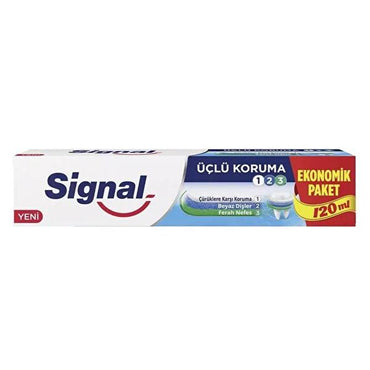 Signal Toothpaste Triple Protection with Fluoride & Calcium - 4.06 fl oz - Fresh Minty Flavor