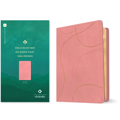 Biblia de Estudio del Diario Vivir Para Jóvenes Ntv Con Filament (Sentipiel, Rosa Pastel, Letra Roja) - Imitation Leather