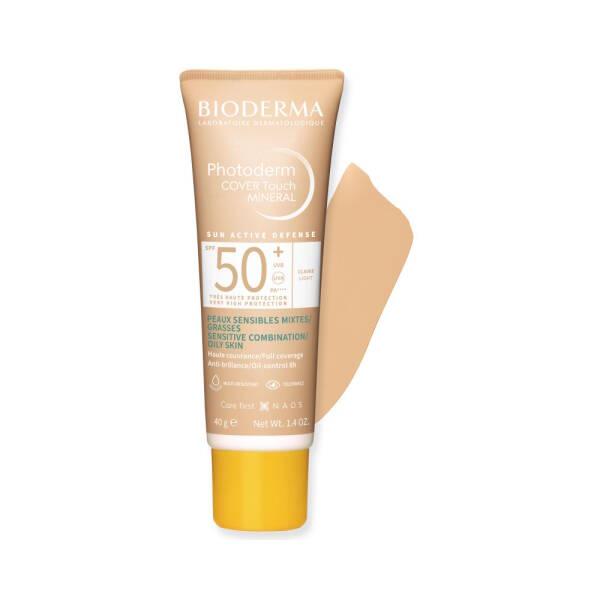 Bioderma Mineral Sunscreen with Coverage SPF50+ Light 40g - Tinted Non-Comedogenic Matte Finish Sun Protection