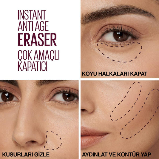 Maybelline Instant Anti Age Eraser Concealer - High Coverage Anti-Aging Makeup for Flawless Skin