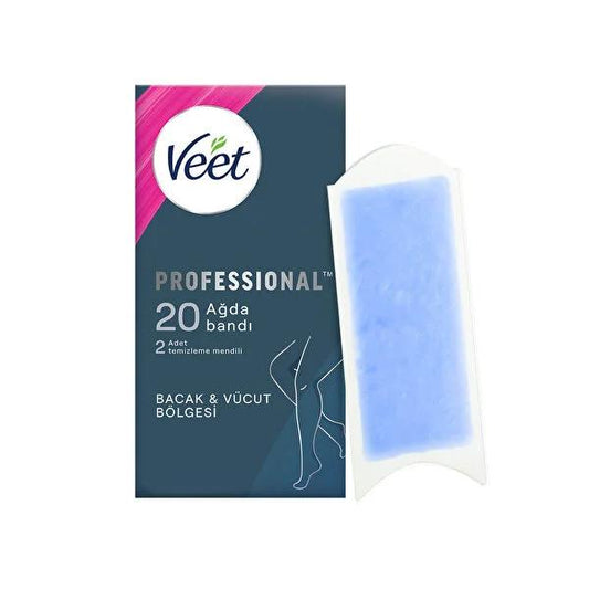 Veet Hair Removal Wax Strips for Sensitive Skin - Easy-Gelwax Technology, 20 Count