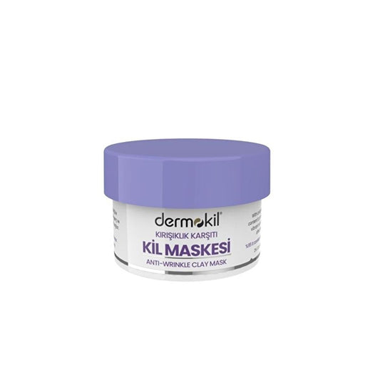 Dermokil Anti-Wrinkle Clay Mask with Collagen & Peptides - Brightening & Firming Skincare for Aging Skin