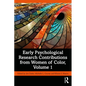 Early Psychological Research Contributions from Women of Color, Volume 1 - Paperback