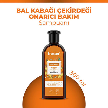 Tresan Sulfate-Free Repair Shampoo with Pumpkin Seed Oil - Gentle, Nourishing, and Natural Hair Care for Damaged Hair