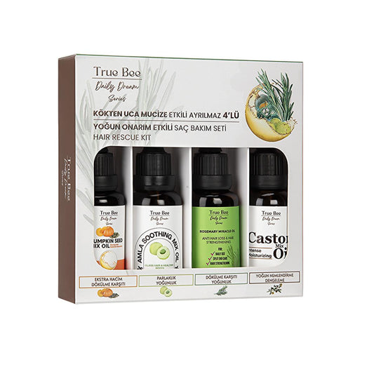True Bee Hair Care Set - 4 Natural Oils for Nourishment and Repair