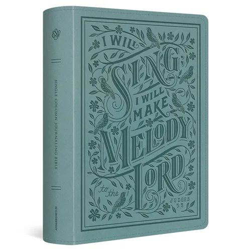 ESV Single Column Journaling Bible, Large Print (Trutone, Paris Sky, Judges 5:3 Design) - Imitation Leather