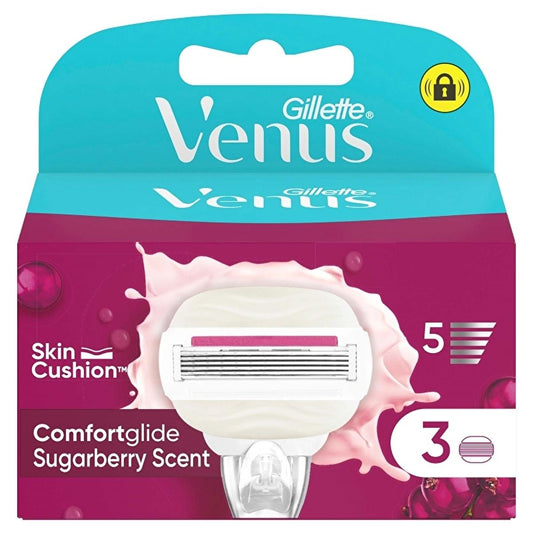 Gillette Venus Comfort Glide Sugarberry Women's Razor Refills - 3 Count, Smooth Shaving for Sensitive Skin