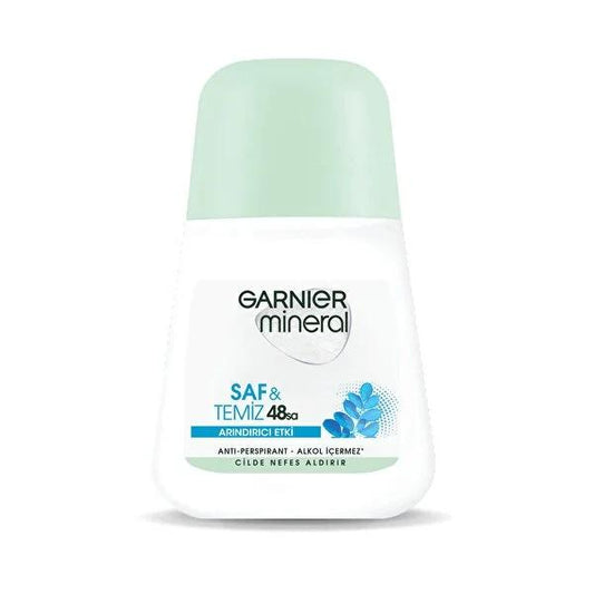 Garnier Mineral Roll-On Anti-Perspirant Deodorant - 50ml, Alcohol-Free, Dermatologically Tested for Effective Sweat Control