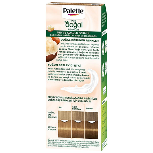 Palette Natural Hair Dye - Light Caramel (Açık Karamel) Permanent Hair Color for Natural Look