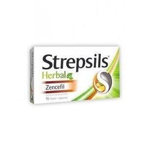Strepsils Herbal Ginger Throat Lozenges: Fast Sore Throat Relief & Cough Suppressant - Natural & Soothing, 16 Count