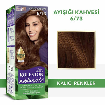 Wella Koleston Naturals Permanent Hair Dye with Coconut Oil - 6/73 Ayışığı Kahvesi
