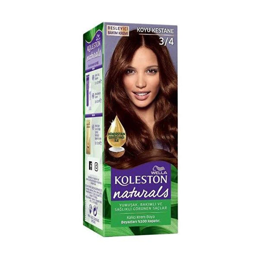 Wella Koleston Naturals Hair Dye - Long-Lasting Natural Hair Color with Coconut Oil