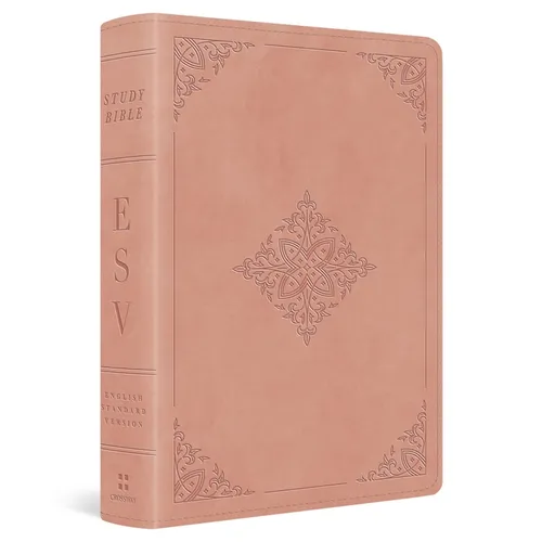 ESV Study Bible, Personal Size (Trutone, Blush Rose, Fleur-De-Lis Design) - Imitation Leather