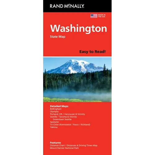 Rand McNally Easy to Read: Washington State Map - Paperback