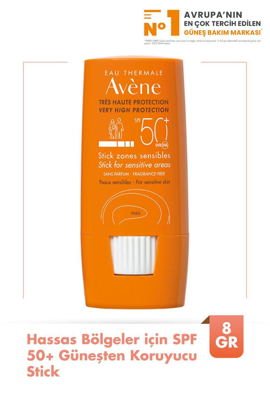 Avene Sensitive Skin SPF50 Sunscreen Stick - Protects Sensitive Areas, Moisturizing, Non-Irritating