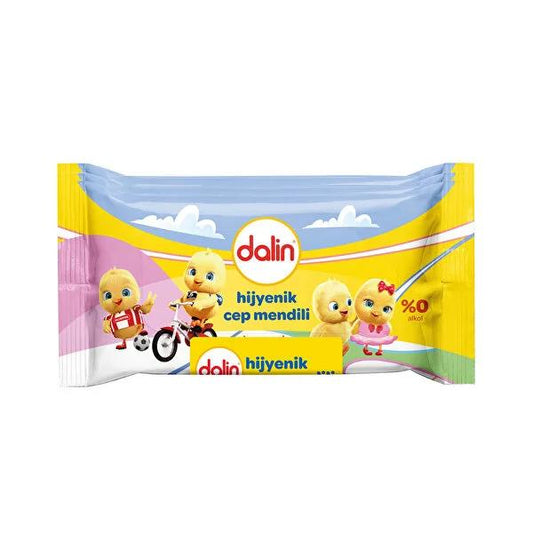 Dalin Hygienic Wet Wipes - Alcohol & Paraben Free, Gentle Cleansing for Sensitive Skin, Travel Pocket Size 3x15 Pack