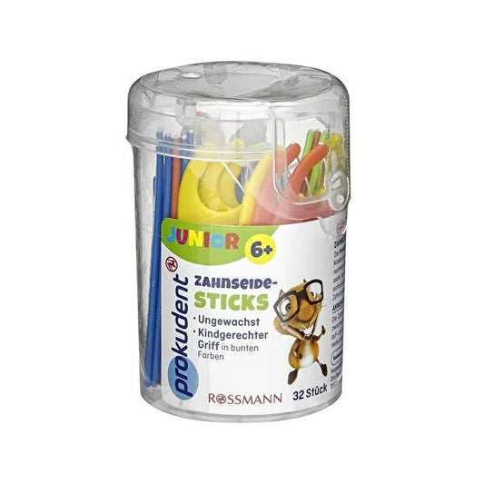 Prokudent Children's Dental Floss for Kids Aged 6+, Soft & Gentle on Gums, 32 Count - Kid-Friendly Oral Care